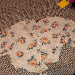 Cropped button up shirt